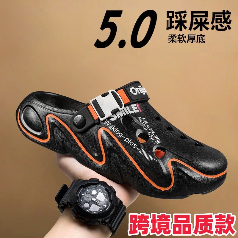 Croc Shoes For Boys Summer Outerwear Non-Slip Wear-Resistant Soft Sole Toe-Toe Slippers Dual-Purpose Beach Sandals - Image 4